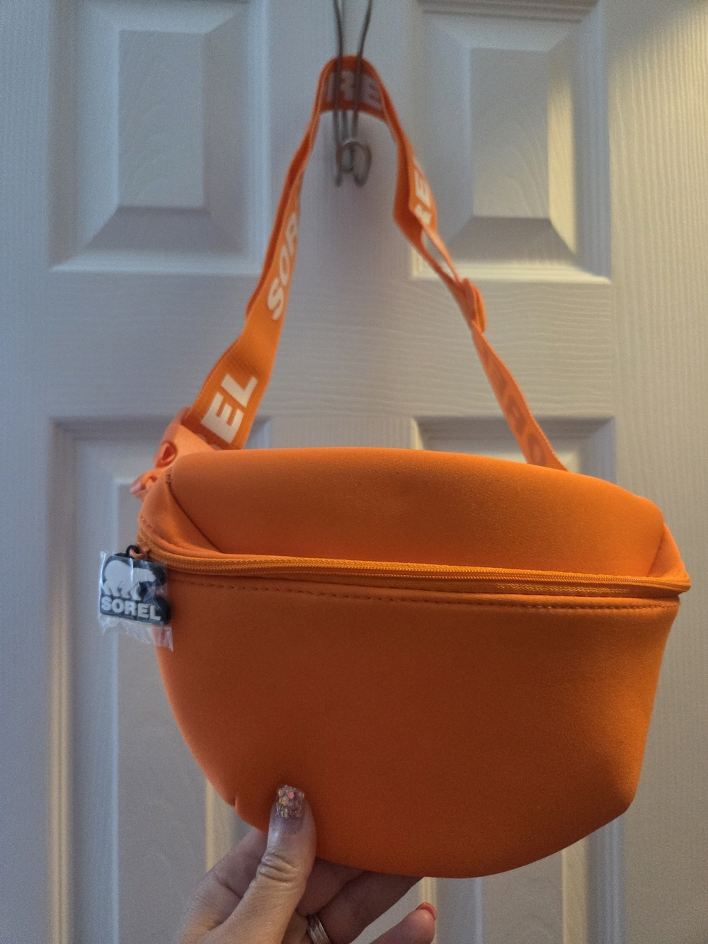 NWT Sorel Bright Orange Neoprene Crossbody Bag